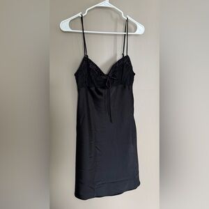 Urban Outfitters Black Satin Mini Dress